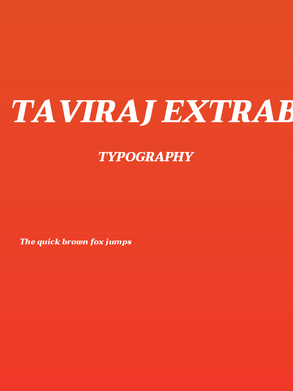 Taviraj ExtraBold Italic Poster