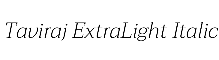 Taviraj ExtraLight Italic Font