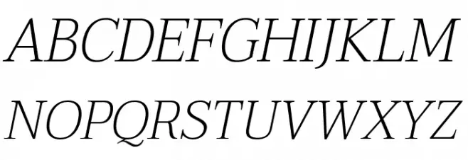 Taviraj ExtraLight Italic 字体 大写