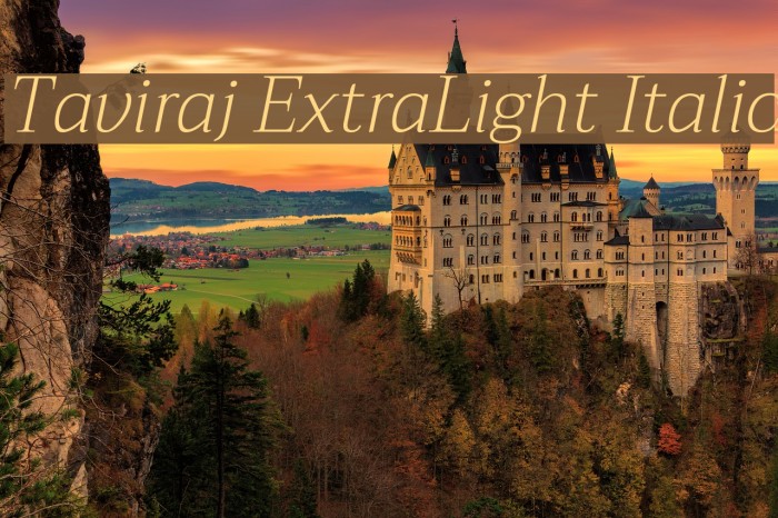 Taviraj ExtraLight Italic Font examples