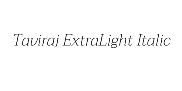 Taviraj ExtraLight Italic Logo