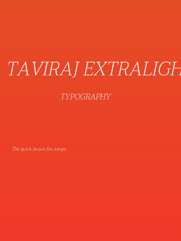 Taviraj ExtraLight Italic Poster