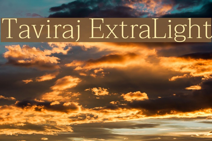 Taviraj ExtraLight Font examples