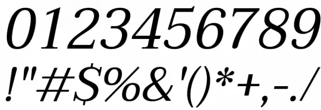 Taviraj Italic Font OTHER CHARS