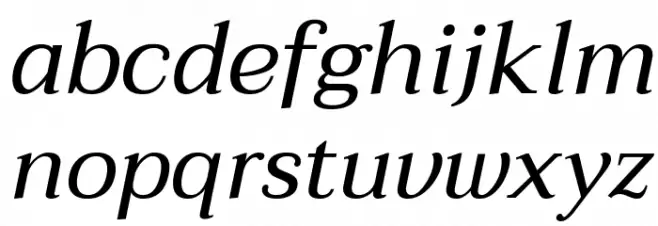 Taviraj Italic Schriftart Kleinbuchstaben