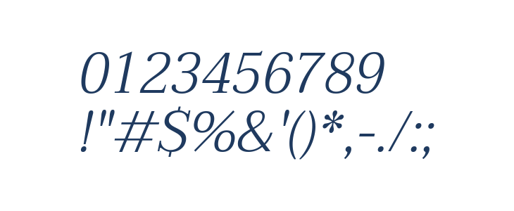 Taviraj Light Italic Other Characters