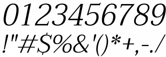 Taviraj Light Italic Font OTHER CHARS