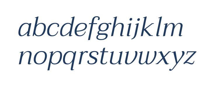 Taviraj Light Italic Lowercase