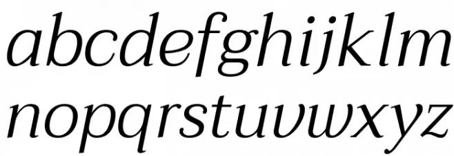 Taviraj Light Italic Schriftart Kleinbuchstaben