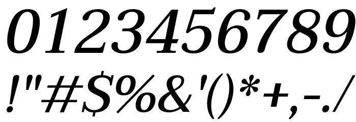 Taviraj Medium Italic Font OTHER CHARS