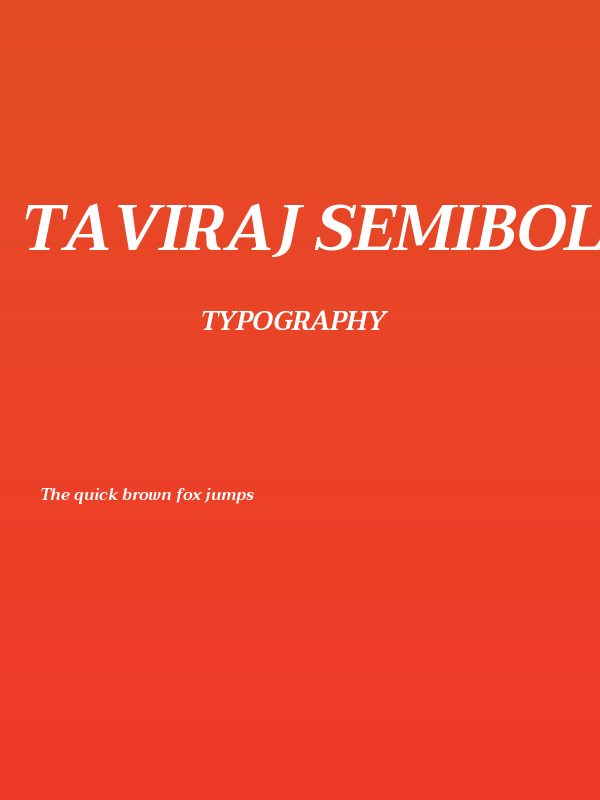 Taviraj SemiBold Italic Poster