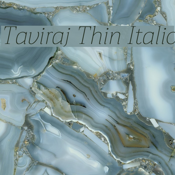 Taviraj Thin Italic Font examples