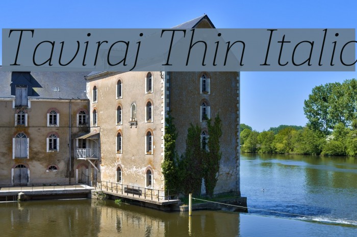 Taviraj Thin Italic Font examples