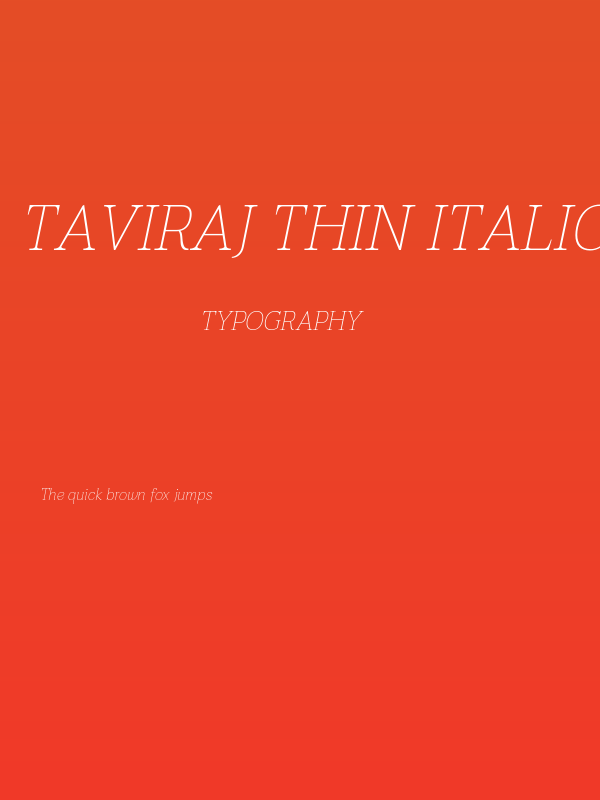 Taviraj Thin Italic Poster