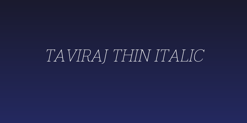 Taviraj Thin Italic Social Header