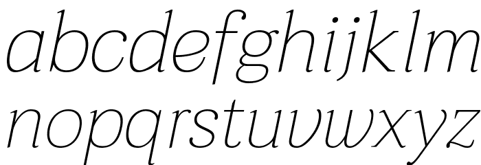 Taviraj Thin Italic Font LOWERCASE