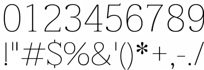 Taviraj Thin Font OTHER CHARS