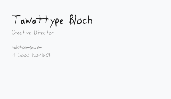 Tawattype Bloch Business Card