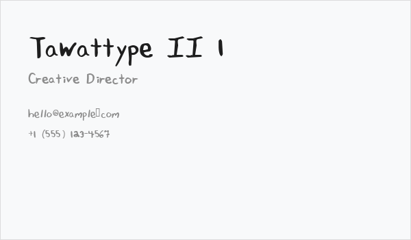Tawattype II 1 Business Card