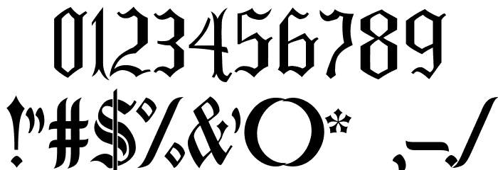 Taylor Gothic Font OTHER CHARS