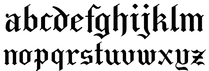 Taylor Gothic Font LOWERCASE