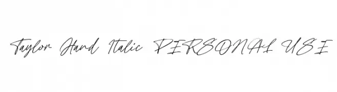 Taylor Hand Italic PERSONAL USE  font caratteri gratis