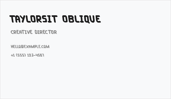 Taylorsit Oblique Business Card