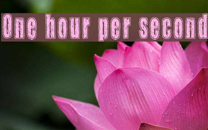 One hour per second Example 1