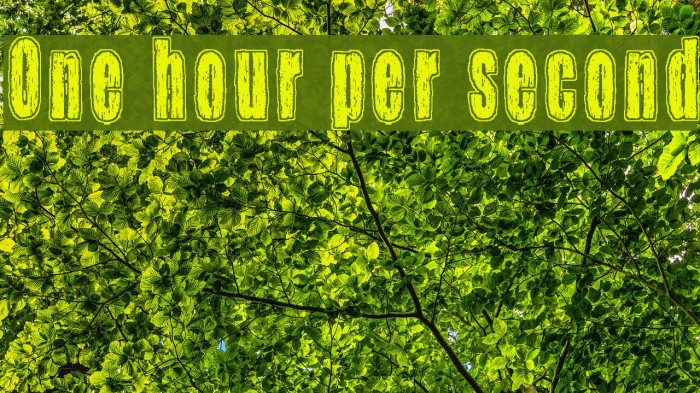 One hour per second Example 2