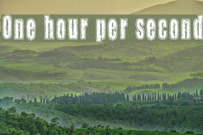 One hour per second Example 3