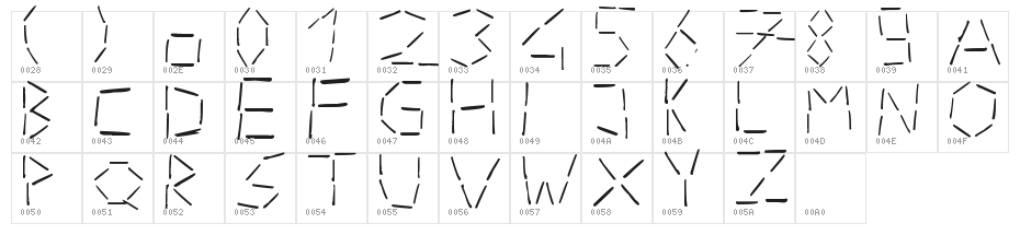 tacker Character Map