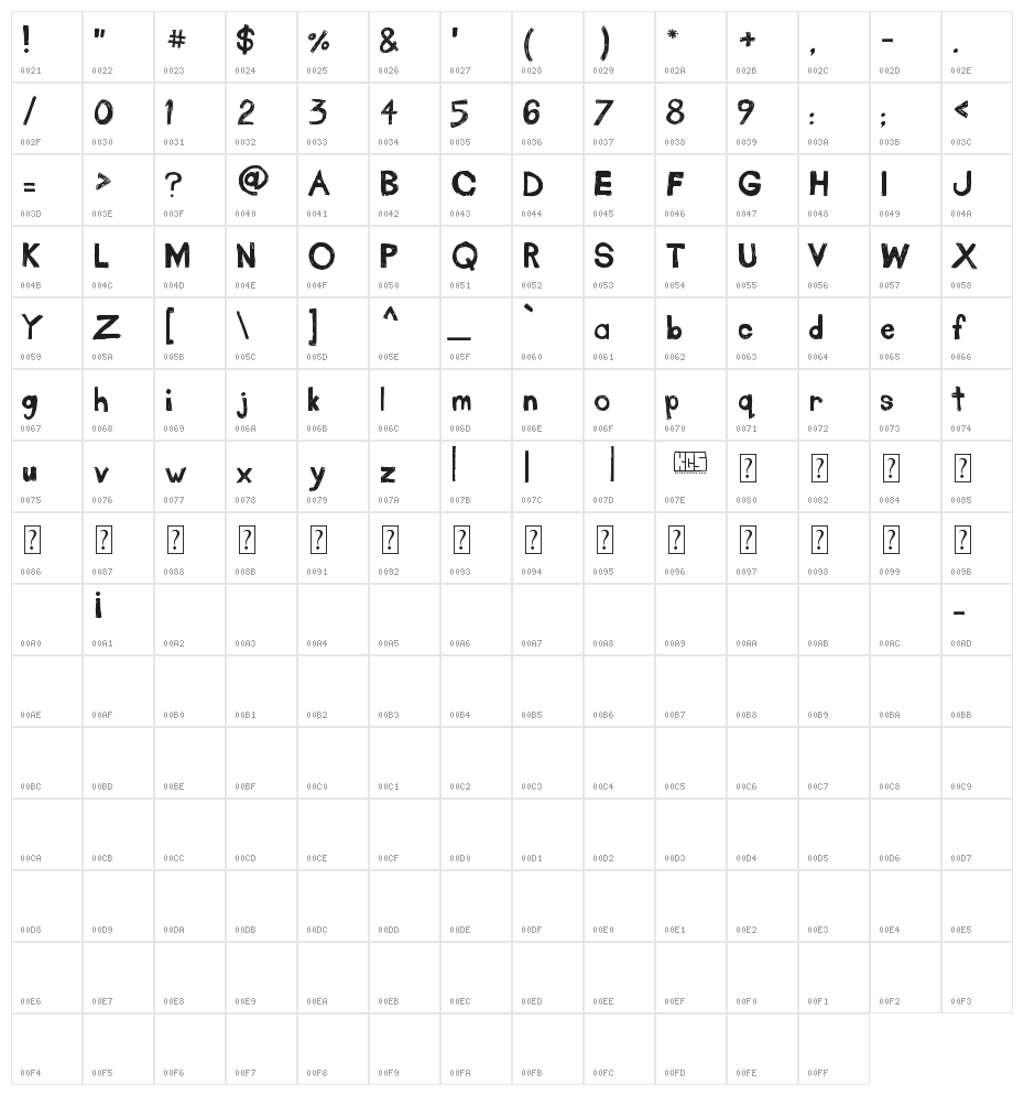 take_out_the_garbage Character Map
