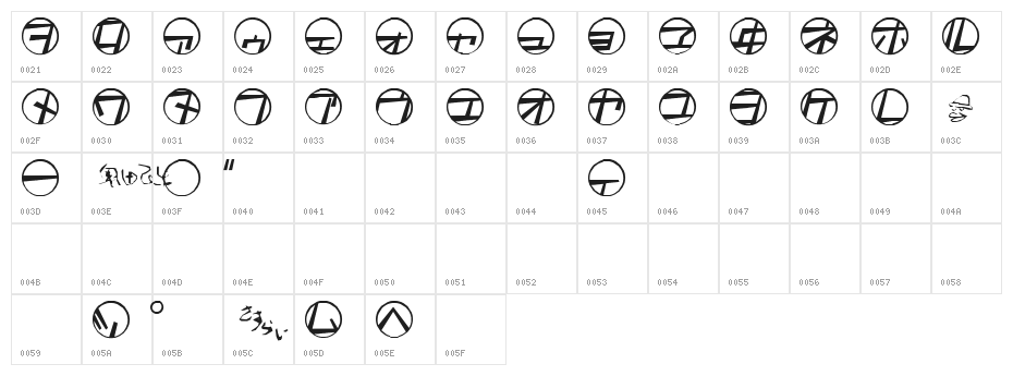 tamio qn6 Character Map