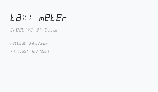 taxi meter Business Card