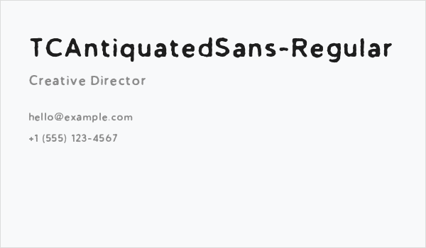TCAntiquatedSans-Regular Business Card