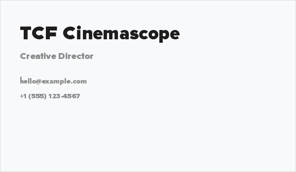 TCF Cinemascope Business Card