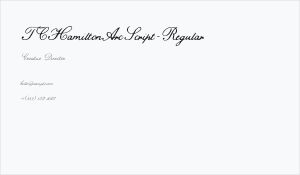 TCHamiltonArcScript-Regular Business Card