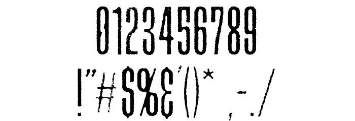 TCHeadlinerRough-CondRegular Font OTHER CHARS
