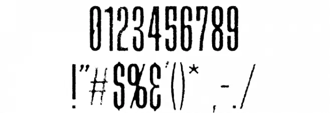 TCHeadlinerRough-CondRegular Font OTHER CHARS