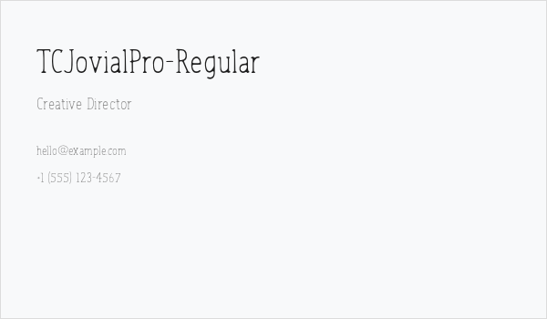 TCJovialPro-Regular Business Card