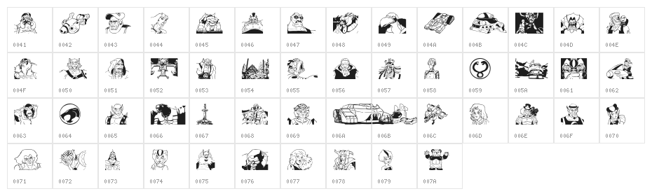 TcatsHo Character Map