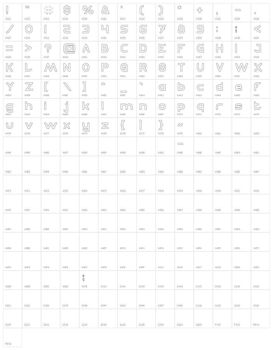 TECHNIQUE-Hollow Character Map