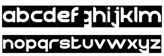 TECHNIQUE-Inverse Schriftart Kleinbuchstaben