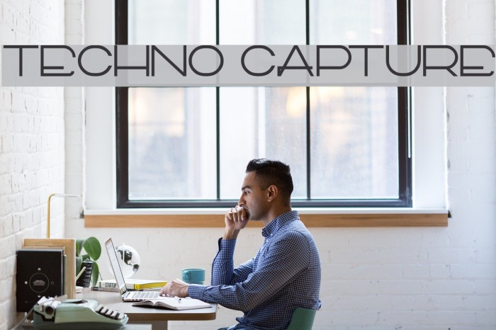 TECHNO CAPTURE Font examples