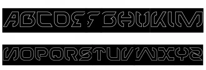 TECHNO-Hollow-Inverse Schriftart Groß