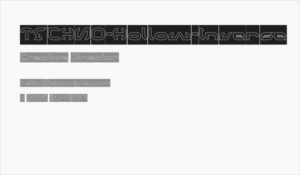 TECHNO-Hollow-Inverse Business Card