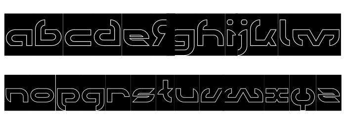 TECHNO-Hollow-Inverse Font LOWERCASE