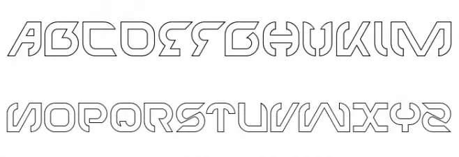 TECHNO-Hollow フォント 大文字