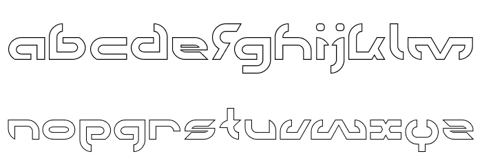 TECHNO-Hollow Font LOWERCASE