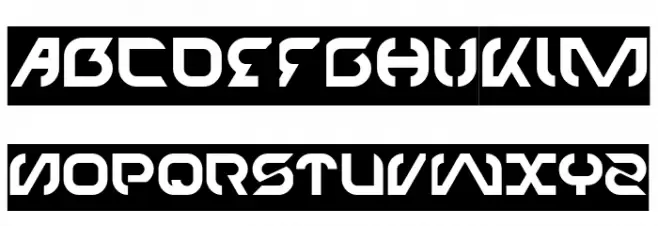 TECHNO-Inverse Schriftart Groß